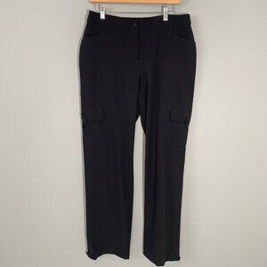 Chico's Zenergy black cargo lightweight straight leg traveler casual career pant